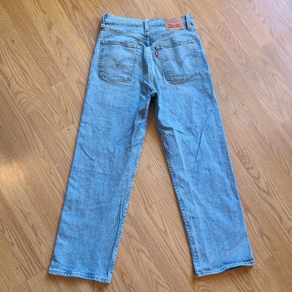 NEW! LEVI'S RIBCAGE STRAIGHT ANKLE JEANS HIGH RISE BUTTON FLY STRETCH DENIM 27 - Picture 4 of 7